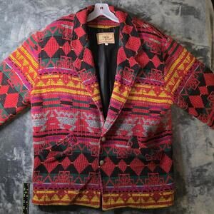 Vintage Circa outdoor living southwest blanket jacket Aztec Print